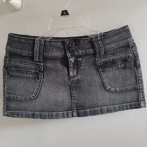 Streetwear Society Mini Black Jean Skirt Small